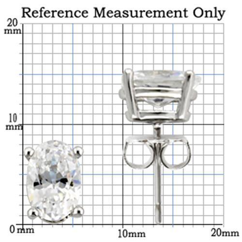 0W174 - Rhodium 925 Sterling Silver Earrings with AAA Grade CZ  in
