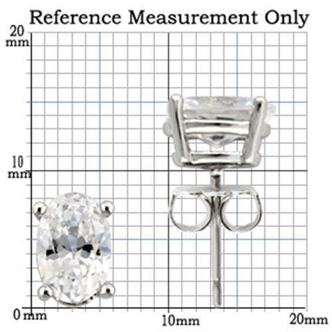 0W174 - Rhodium 925 Sterling Silver Earrings with AAA Grade CZ  in