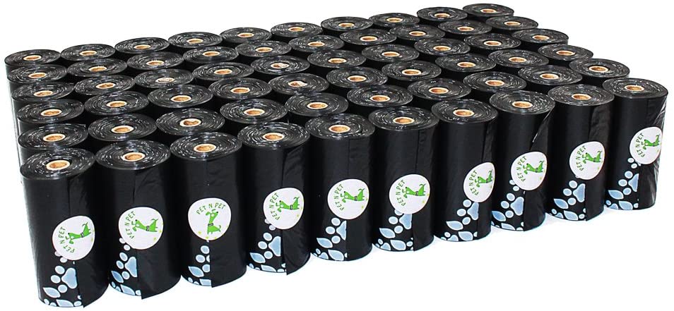 PET N PET Poop Bags Earth-Friendly 1080 Counts 60 Rolls Large Unscented Dog Waste Bags Doggie Bags