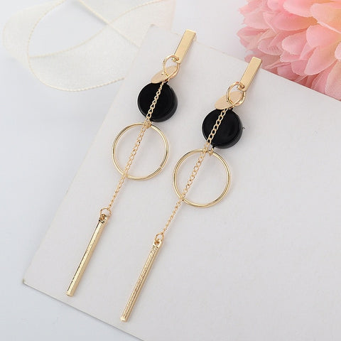 Korean Long Statement Geometric Triangle Tassel Dangle Drop Earrings For Women Earrings Fashion Jewelry