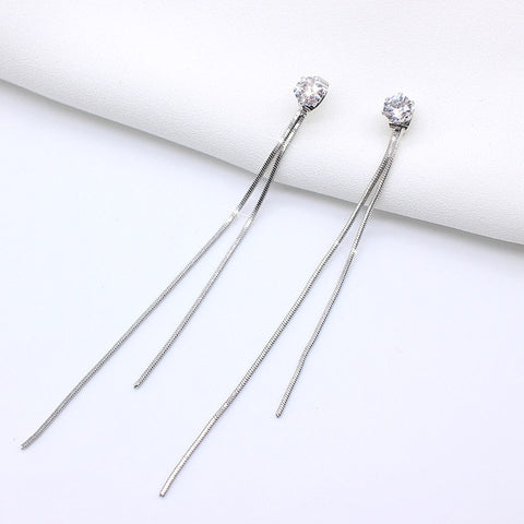 Korean Long Statement Geometric Triangle Tassel Dangle Drop Earrings For Women Earrings Fashion Jewelry