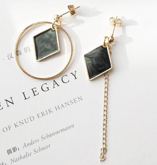 Korean Long Statement Geometric Triangle Tassel Dangle Drop Earrings For Women Earrings Fashion Jewelry
