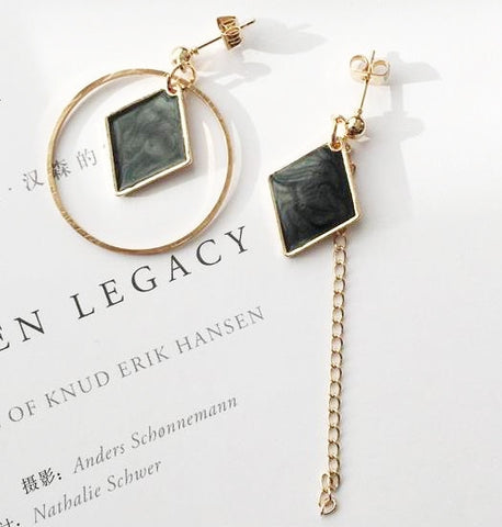 Korean Long Statement Geometric Triangle Tassel Dangle Drop Earrings For Women Earrings Fashion Jewelry