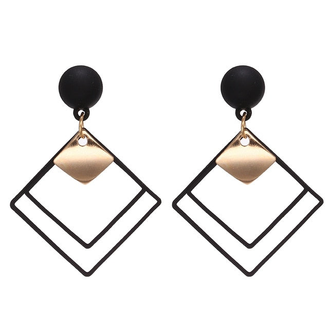 Korean Long Statement Geometric Triangle Tassel Dangle Drop Earrings For Women Earrings Fashion Jewelry