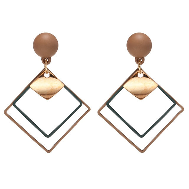 Korean Long Statement Geometric Triangle Tassel Dangle Drop Earrings For Women Earrings Fashion Jewelry