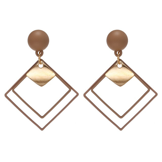 Korean Long Statement Geometric Triangle Tassel Dangle Drop Earrings For Women Earrings Fashion Jewelry