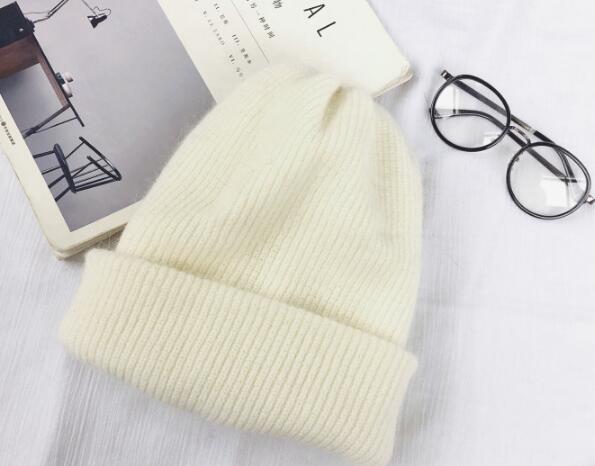 fashion warm beanies hats casual women solid adult rabbit caps cover head