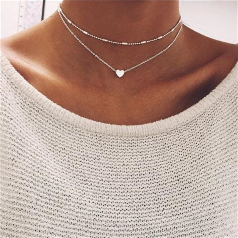 Tiny Heart Choker Necklace for Women  Bohemian Chocker Necklace Jewelry
