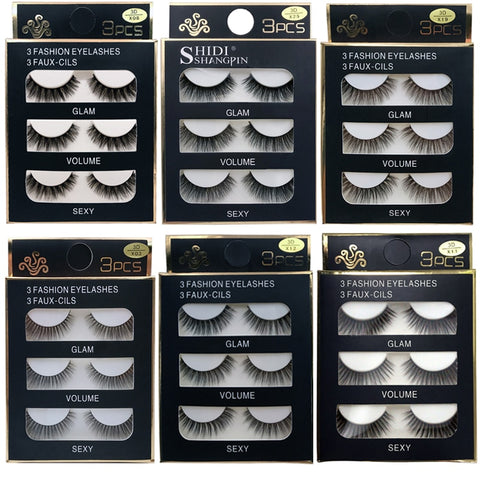3 pairs 29 styles 3D Faux Mink Hair Soft False Eyelashes Fluffy