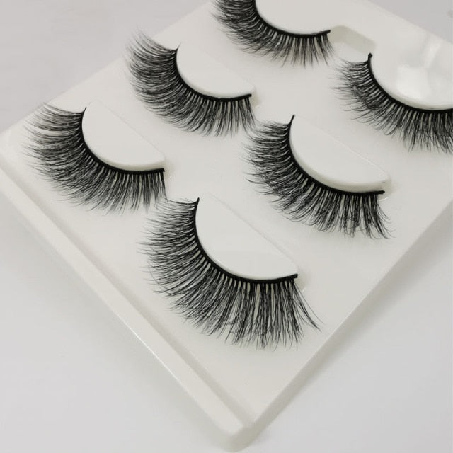3 pairs 29 styles 3D Faux Mink Hair Soft False Eyelashes Fluffy