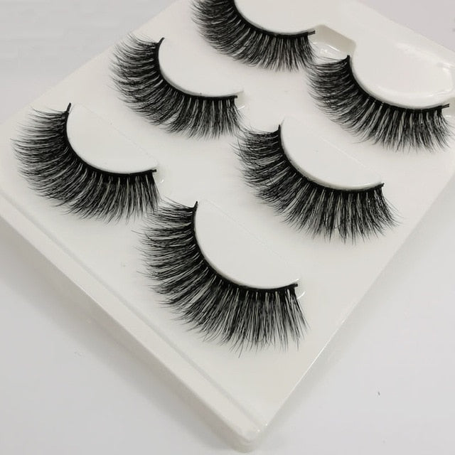 3 pairs 29 styles 3D Faux Mink Hair Soft False Eyelashes Fluffy