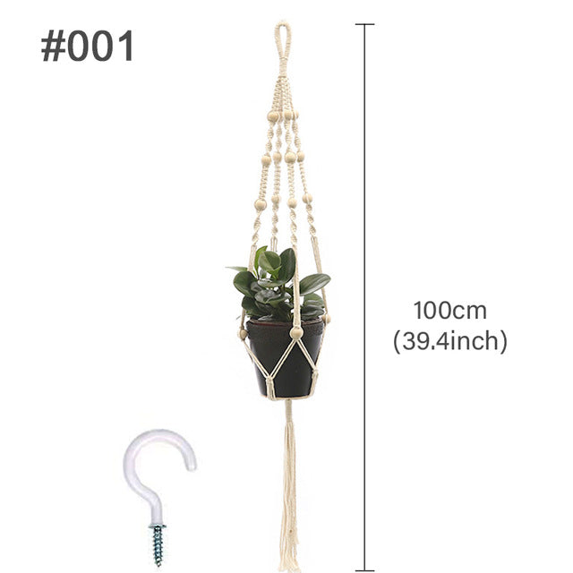 Hanging Plant Handmade Macrame Plant Hanger Flower Pot Planter Hanger Wall Decor Courtyard