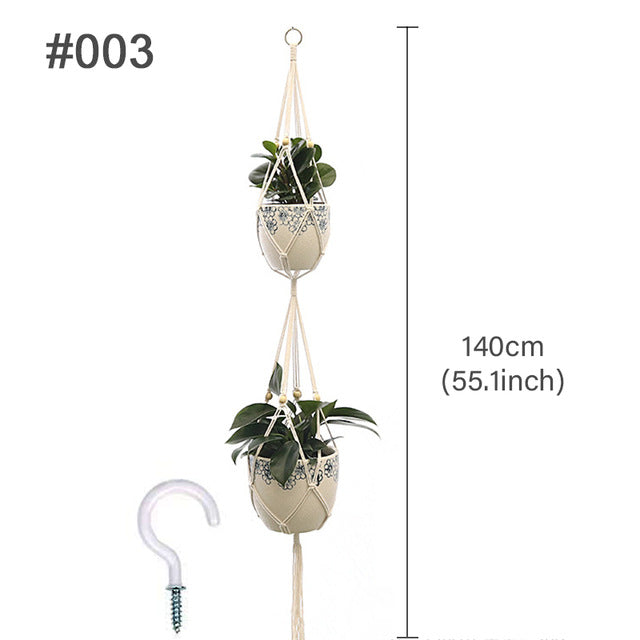 Hanging Plant Handmade Macrame Plant Hanger Flower Pot Planter Hanger Wall Decor Courtyard