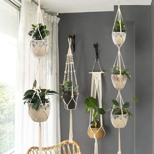 Hanging Plant Handmade Macrame Plant Hanger Flower Pot Planter Hanger Wall Decor Courtyard
