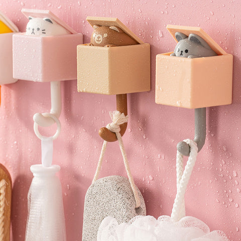 1 PCS Creative Cat Hook Cute Seamless Door Hangers Hooks Wall Decoration