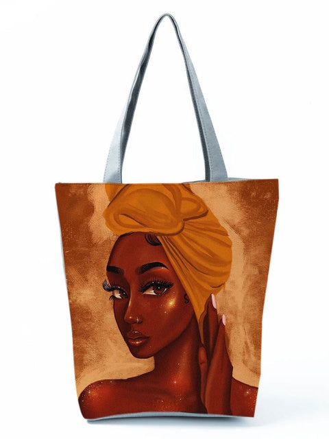 Cartoon Ladies Nurse Printed Handbag Foldable High Capacity Women Shoulder Shopping Bag Chic Travel Beach Bag