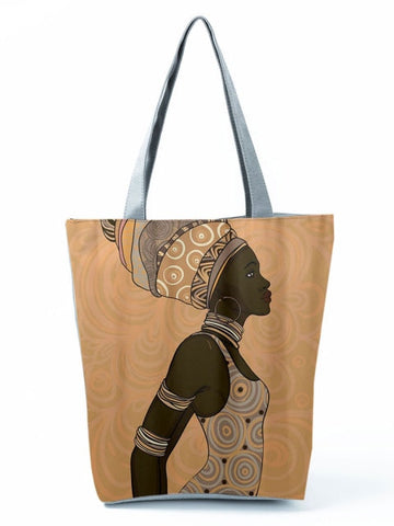 Cartoon Ladies Nurse Printed Handbag Foldable High Capacity Women Shoulder Shopping Bag Chic Travel Beach Bag