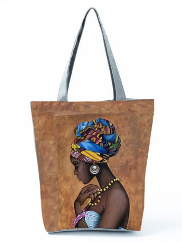 Cartoon Ladies Nurse Printed Handbag Foldable High Capacity Women Shoulder Shopping Bag Chic Travel Beach Bag