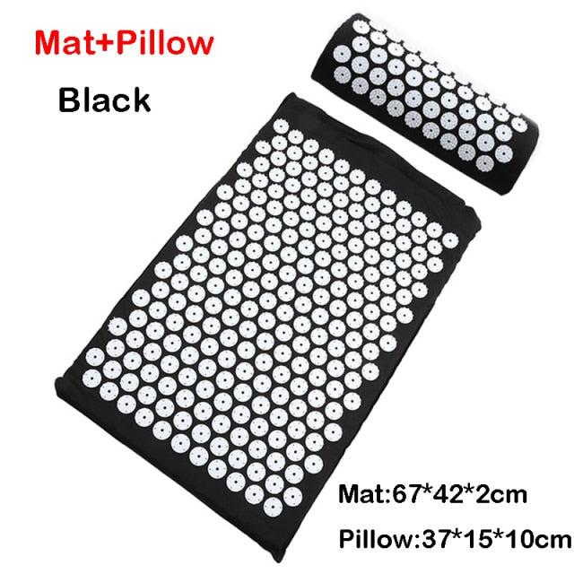 Massage Acupressure Mat Head Neck Back Foot Cushion Pillow Spike Yoga Mat Anti-stress Needle Massager Acupuncture pad