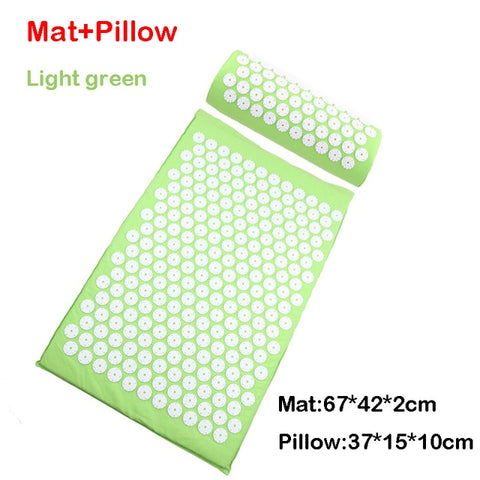 Massage Acupressure Mat Head Neck Back Foot Cushion Pillow Spike Yoga Mat Anti-stress Needle Massager Acupuncture pad