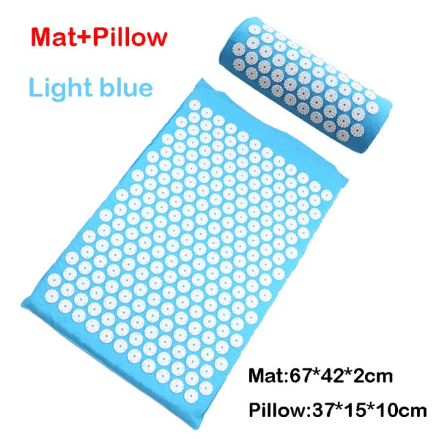 Massage Acupressure Mat Head Neck Back Foot Cushion Pillow Spike Yoga Mat Anti-stress Needle Massager Acupuncture pad