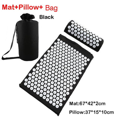 Massage Acupressure Mat Head Neck Back Foot Cushion Pillow Spike Yoga Mat Anti-stress Needle Massager Acupuncture pad