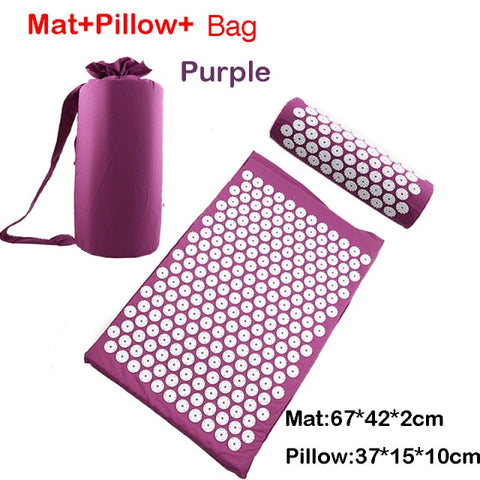 Massage Acupressure Mat Head Neck Back Foot Cushion Pillow Spike Yoga Mat Anti-stress Needle Massager Acupuncture pad