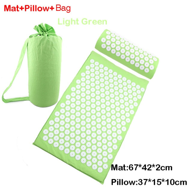 Massage Acupressure Mat Head Neck Back Foot Cushion Pillow Spike Yoga Mat Anti-stress Needle Massager Acupuncture pad