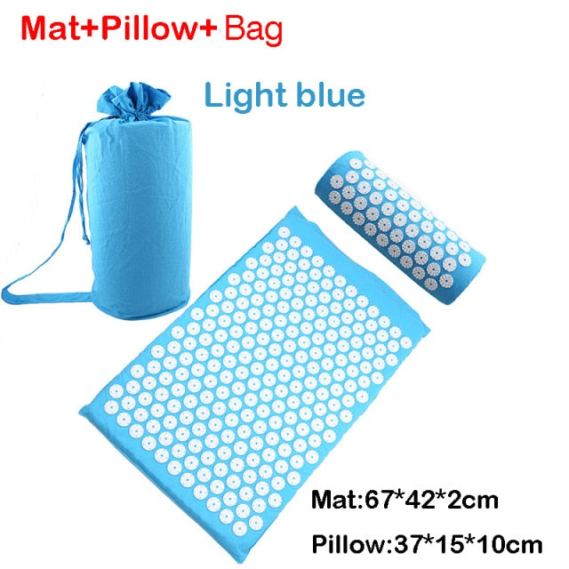 Massage Acupressure Mat Head Neck Back Foot Cushion Pillow Spike Yoga Mat Anti-stress Needle Massager Acupuncture pad