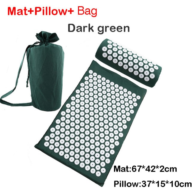 Massage Acupressure Mat Head Neck Back Foot Cushion Pillow Spike Yoga Mat Anti-stress Needle Massager Acupuncture pad
