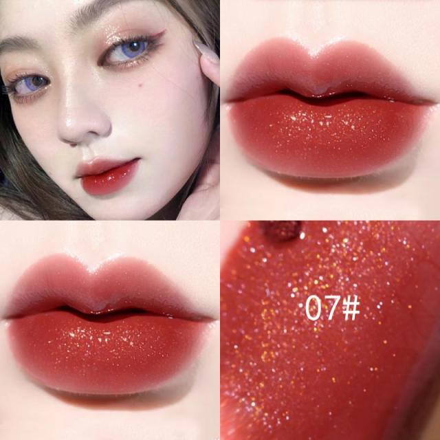 Mini 10 Colors Liquid Lip Gloss Waterproof Non-stick 24 Hours Long Lasting .