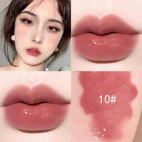 Mini 10 Colors Liquid Lip Gloss Waterproof Non-stick 24 Hours Long Lasting .