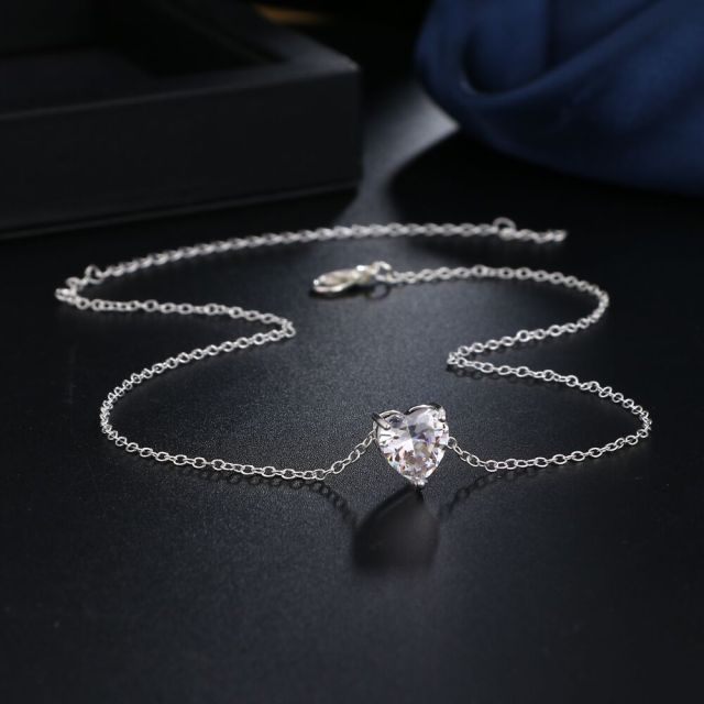 Heart Necklace Shining Bling AAA Zircon Women