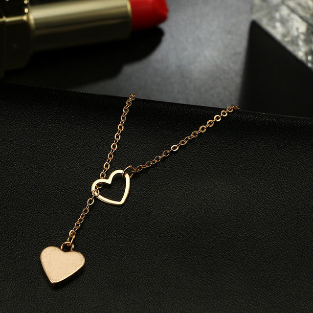 Heart Necklace Shining Bling AAA Zircon Women