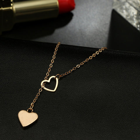 Heart Necklace Shining Bling AAA Zircon Women
