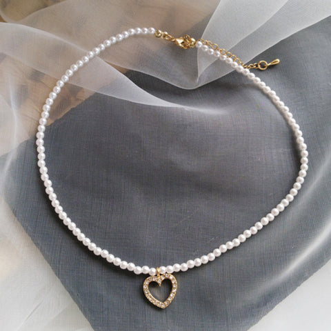 Heart Necklace Shining Bling AAA Zircon Women