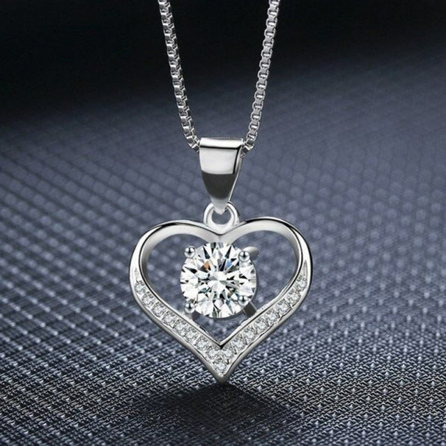 Heart Necklace Shining Bling AAA Zircon Women