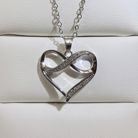 Heart Necklace Shining Bling AAA Zircon Women