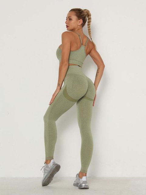 Women Sets Skinny Outfits High Waist Push Up Leggings Gym Clothes Sport Suit