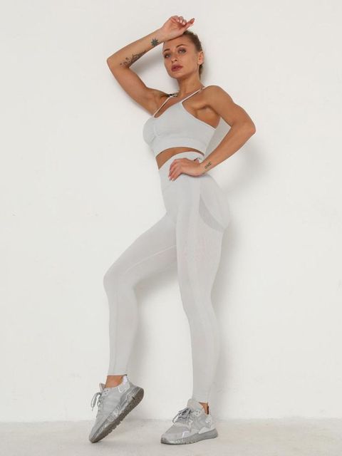 Women Sets Skinny Outfits High Waist Push Up Leggings Gym Clothes Sport Suit