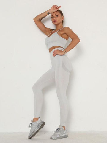 Women Sets Skinny Outfits High Waist Push Up Leggings Gym Clothes Sport Suit