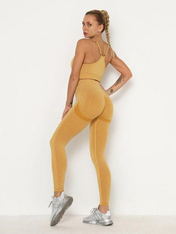 Women Sets Skinny Outfits High Waist Push Up Leggings Gym Clothes Sport Suit