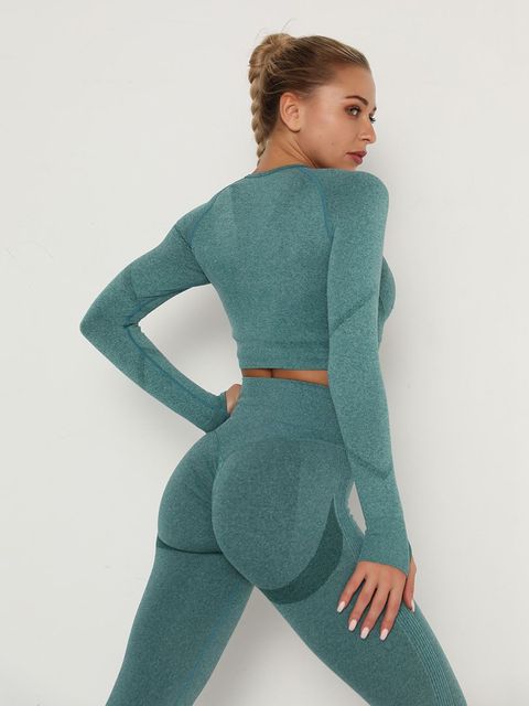 Women Sets Skinny Outfits High Waist Push Up Leggings Gym Clothes Sport Suit