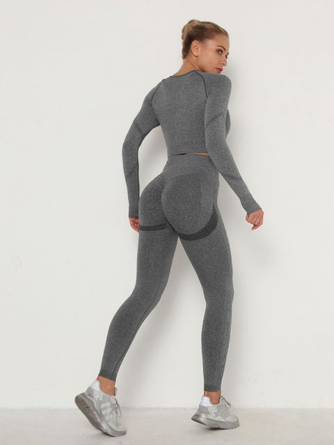 Women Sets Skinny Outfits High Waist Push Up Leggings Gym Clothes Sport Suit