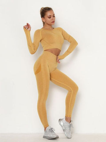 Women Sets Skinny Outfits High Waist Push Up Leggings Gym Clothes Sport Suit