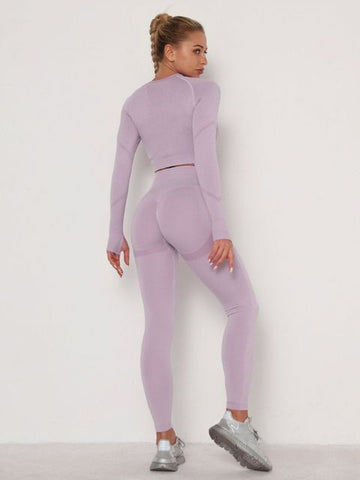 Women Sets Skinny Outfits High Waist Push Up Leggings Gym Clothes Sport Suit