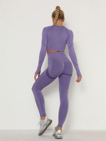 Women Sets Skinny Outfits High Waist Push Up Leggings Gym Clothes Sport Suit