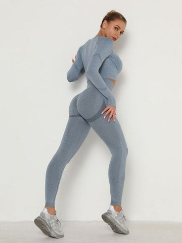 Women Sets Skinny Outfits High Waist Push Up Leggings Gym Clothes Sport Suit