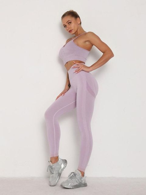 Women Sets Skinny Outfits High Waist Push Up Leggings Gym Clothes Sport Suit